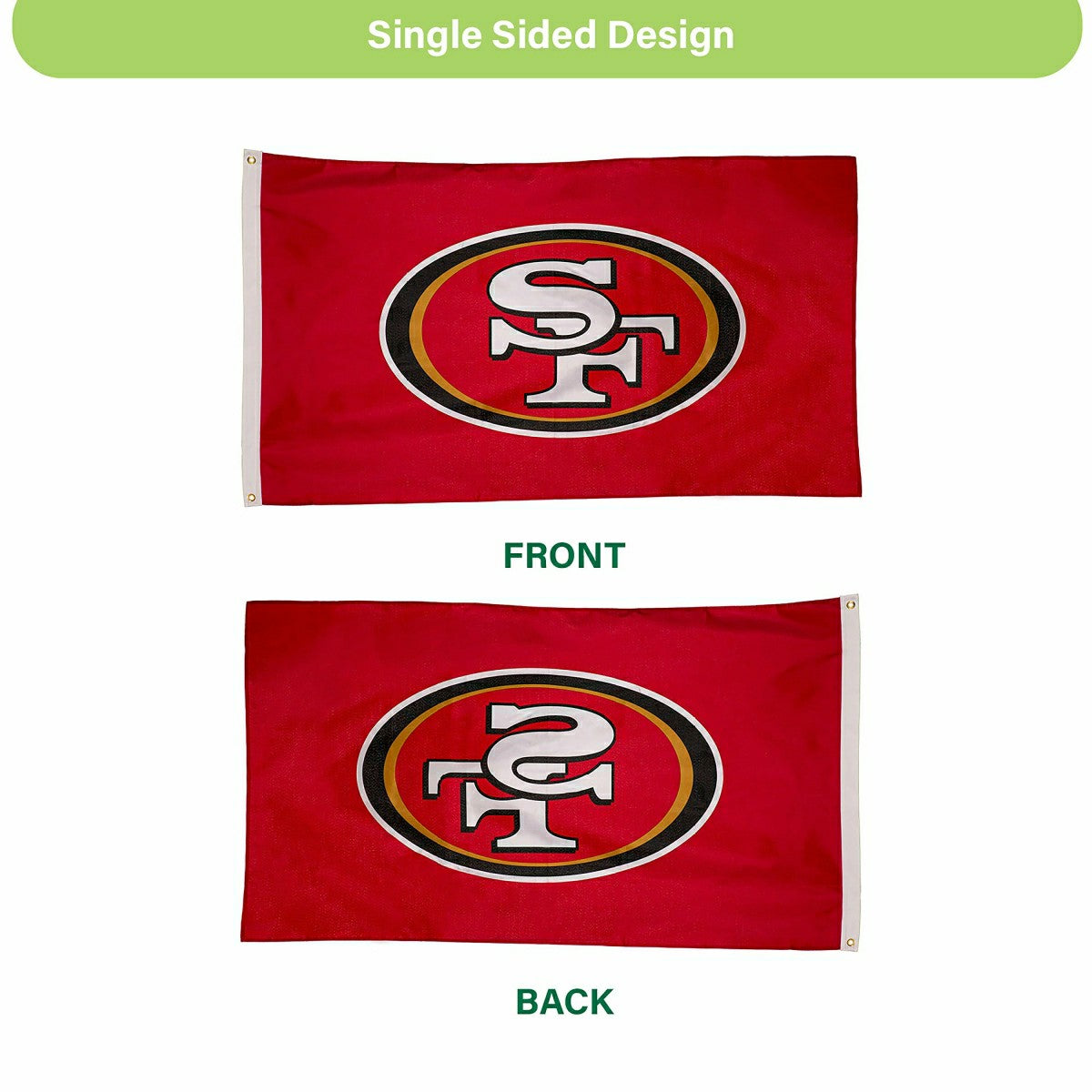 San Francisco 49ers Single Sided Estate Flag with 2 Grommets, 3'x5' - NFL Home
