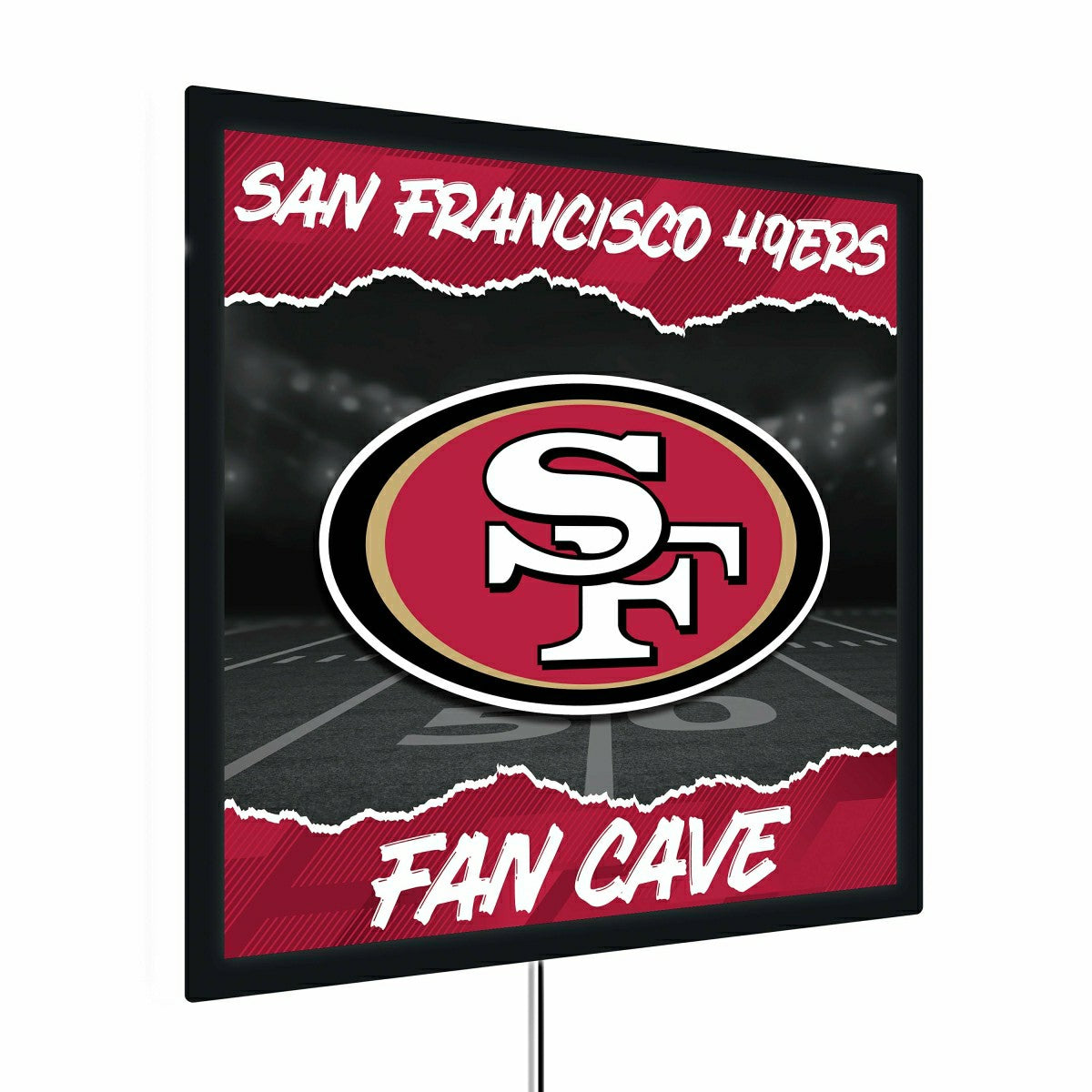 San Francisco 49ers 23"H x 23"L LED Wall Decor, Edgelite, Square - NFL Home