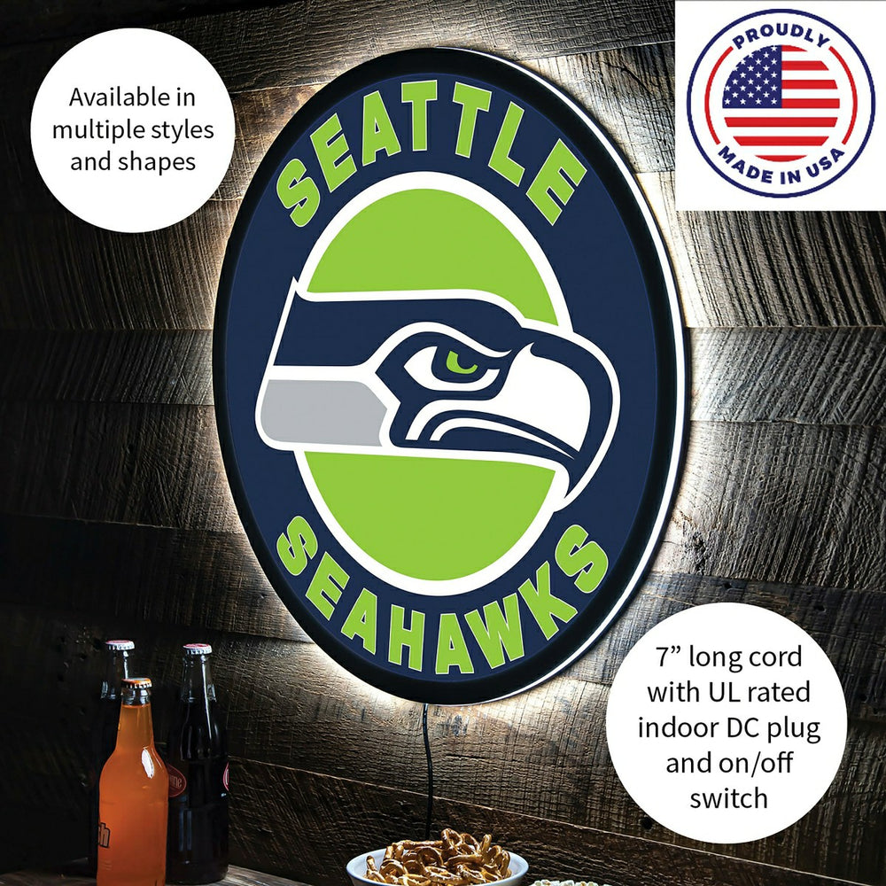 LED Wall Decor, Round, Seattle Seahawks - NFL Home