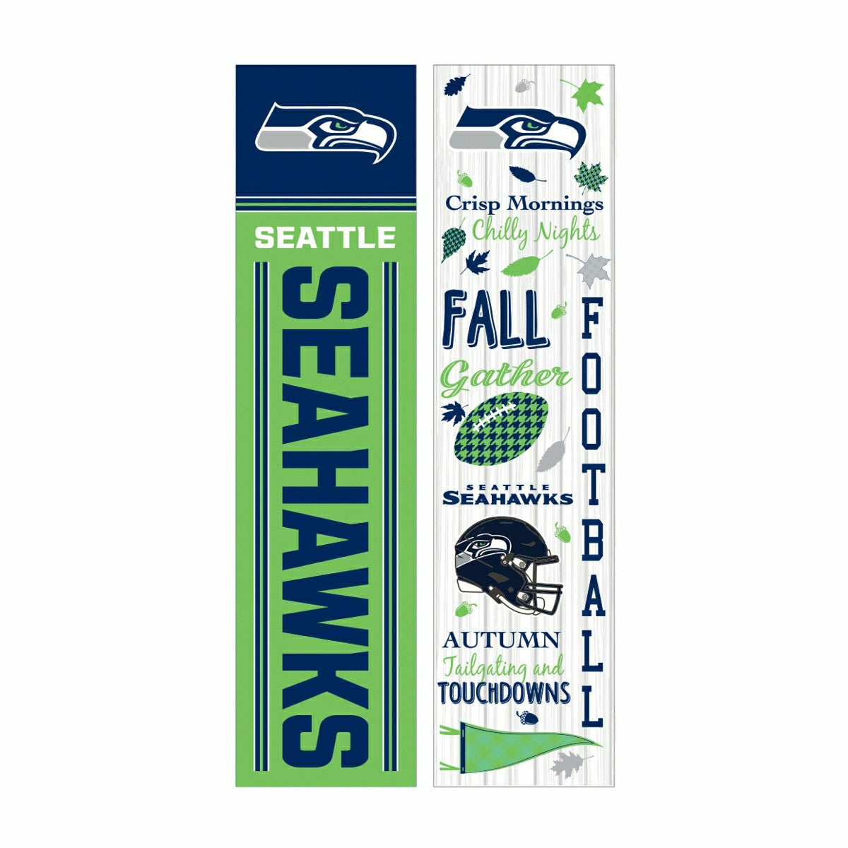46" Double Sided Leaner, Seattle Seahawks, Fall Seasonal - NFL Home