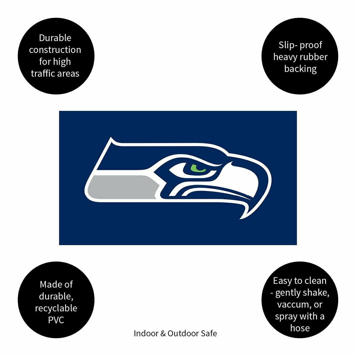 Full Color PVC Mat, 16" x 28", Seattle Seahawks - NFL