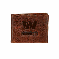 Washington Commanders, Embossed 100% Genuine Tumbled Leather Passcase  - NFL Home
