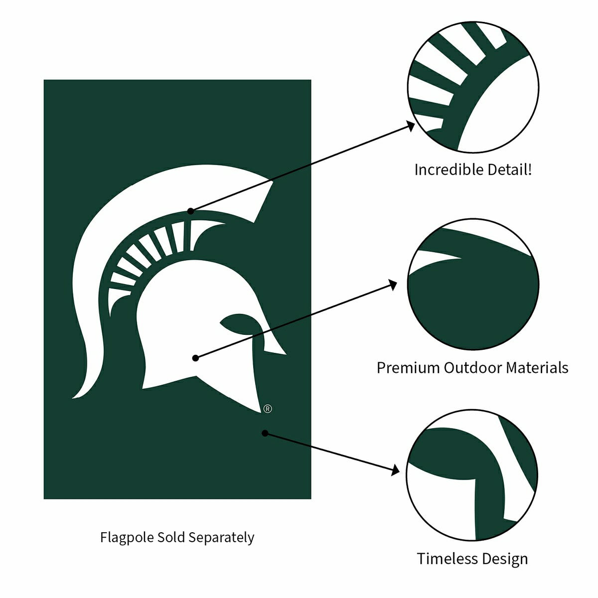Michigan State University Applique House Flag - Home Collegiate