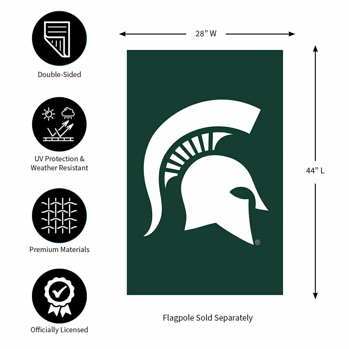 Michigan State University Applique House Flag - Home Collegiate