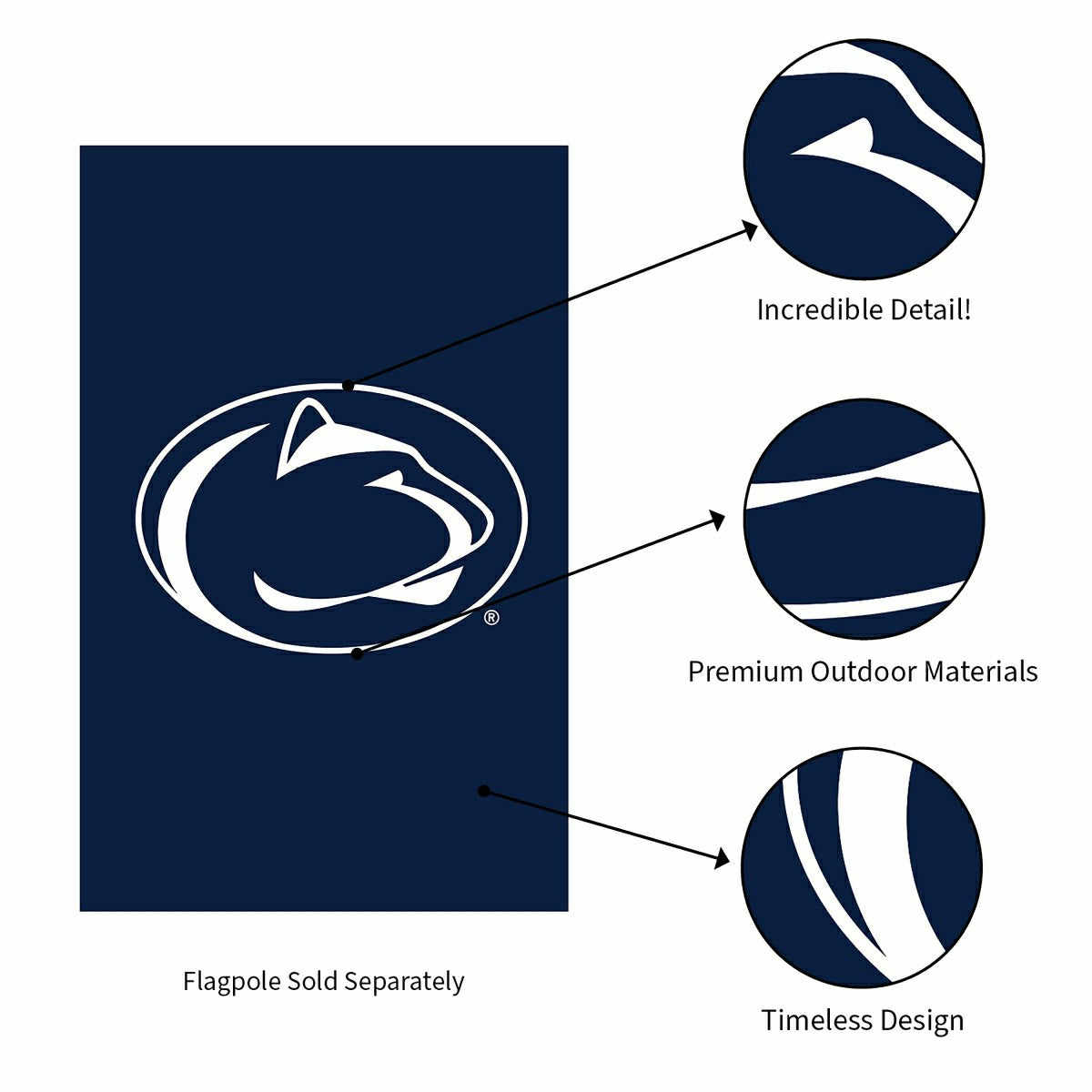 Applique Flag, Reg, Penn State - Home Collegiate