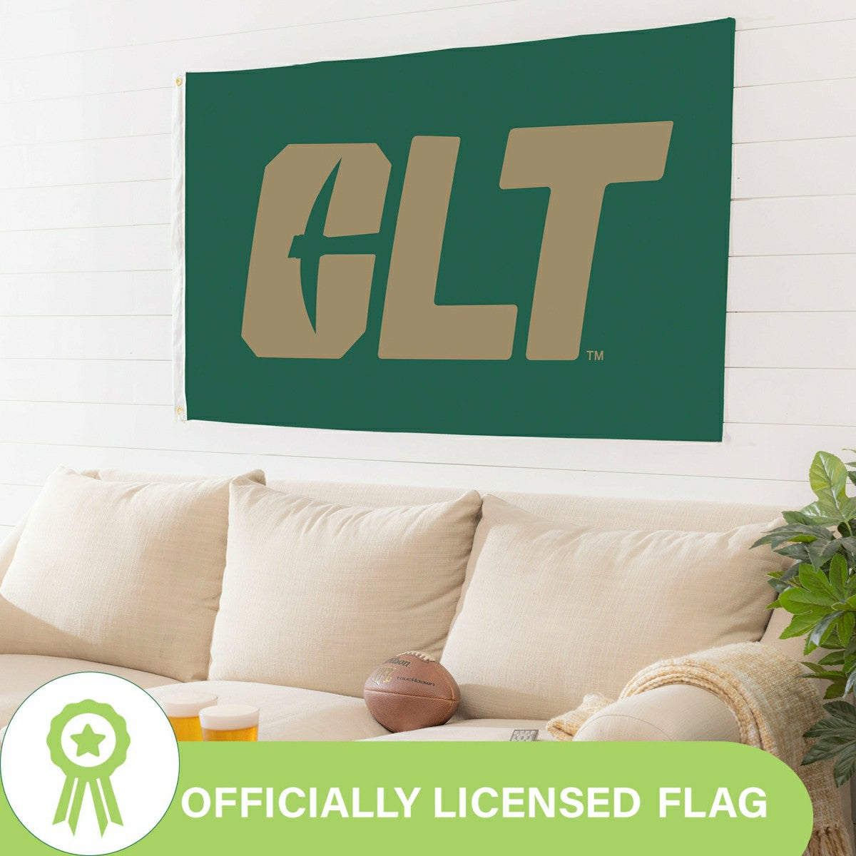 University of North Carolina, Charlotte Single Sided Flag w/ 2 Grommet - Home