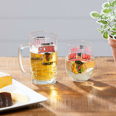 Stemless 17OZ Glass & Tankard 16OZ Gift Set, Chicago Blackhawks - NHL Home