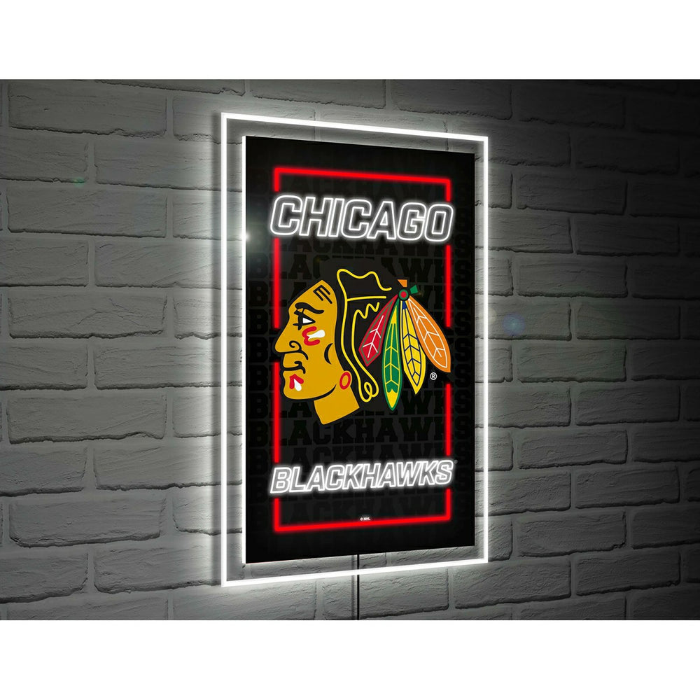 Chicago Blackhawks Hockey Rectangle Neolite LED Decor - NHL Home