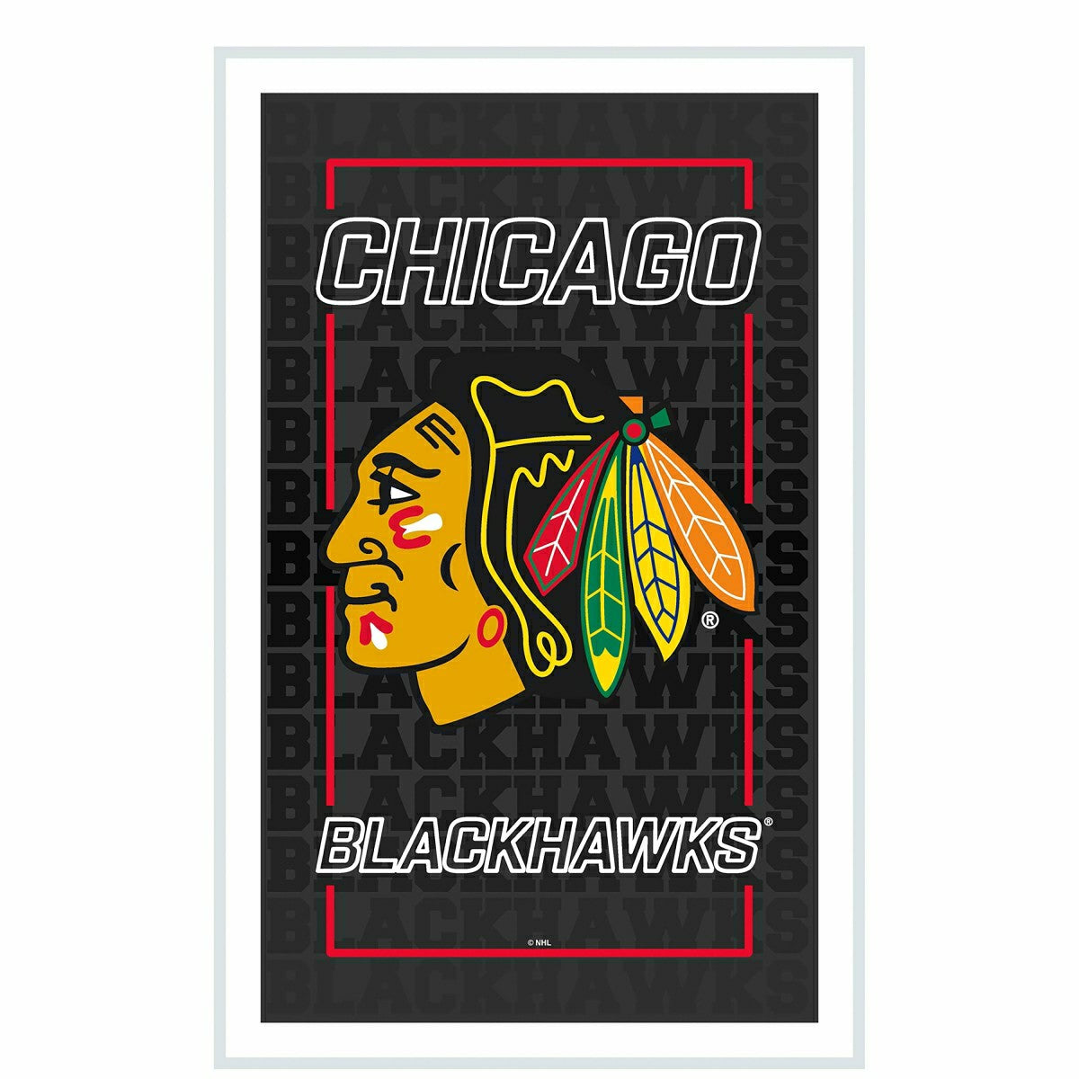 Chicago Blackhawks Hockey Rectangle Neolite LED Decor - NHL Home
