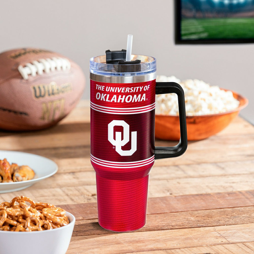 40oz Stainless Steel Canyon Cup w/ Straw, University of Oklahoma - Home Collegiate