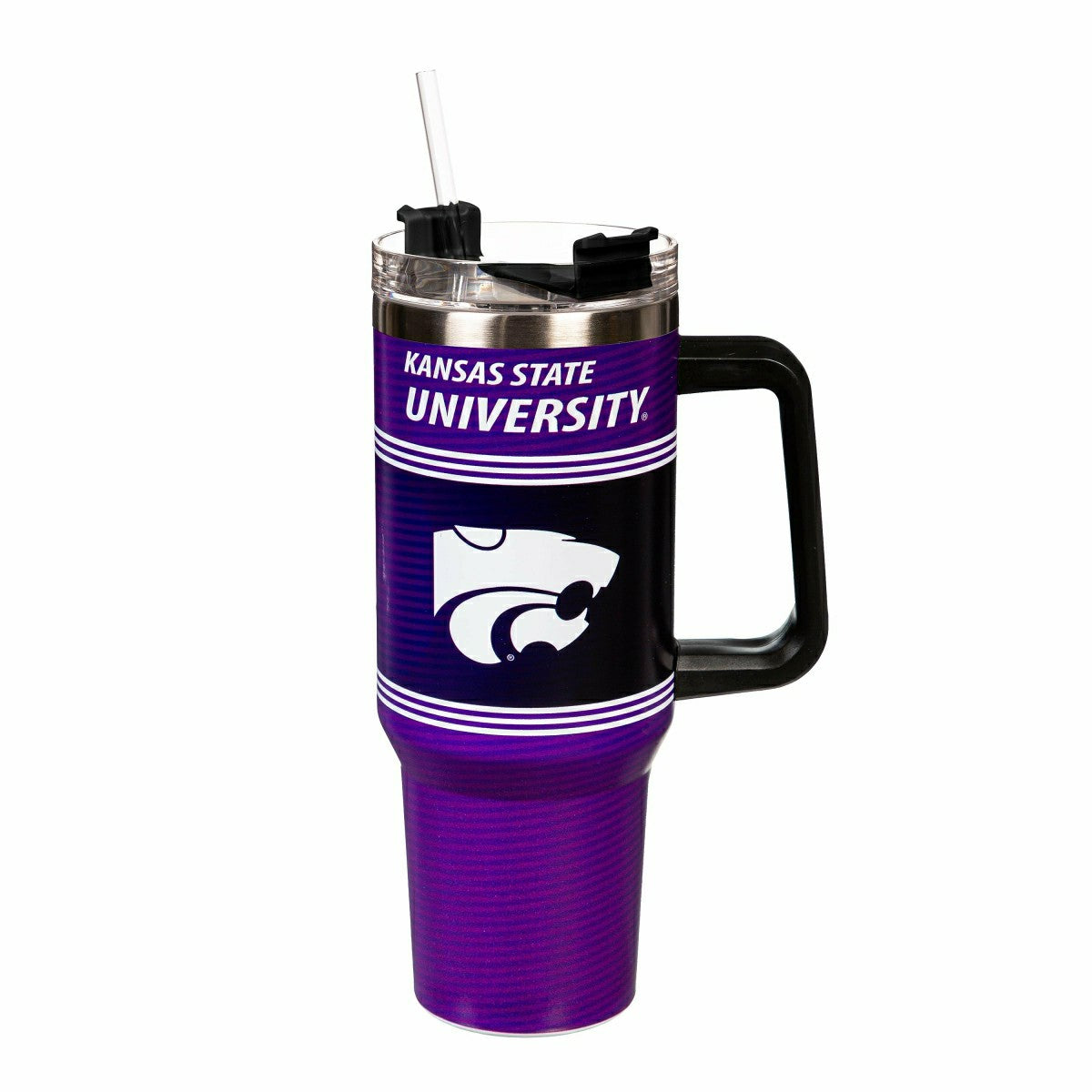 40oz Stainless Steel Canyon Cup w/ Straw, Kansas State University - Home Collegiate