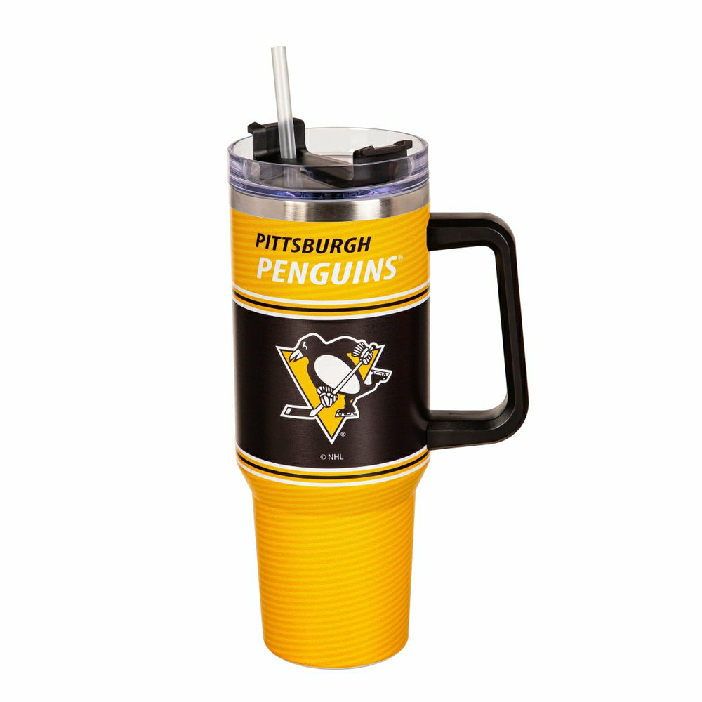 40oz Stainless Steel Canyon Cup w/ Straw, Pittsburgh Penguins - Home NHL