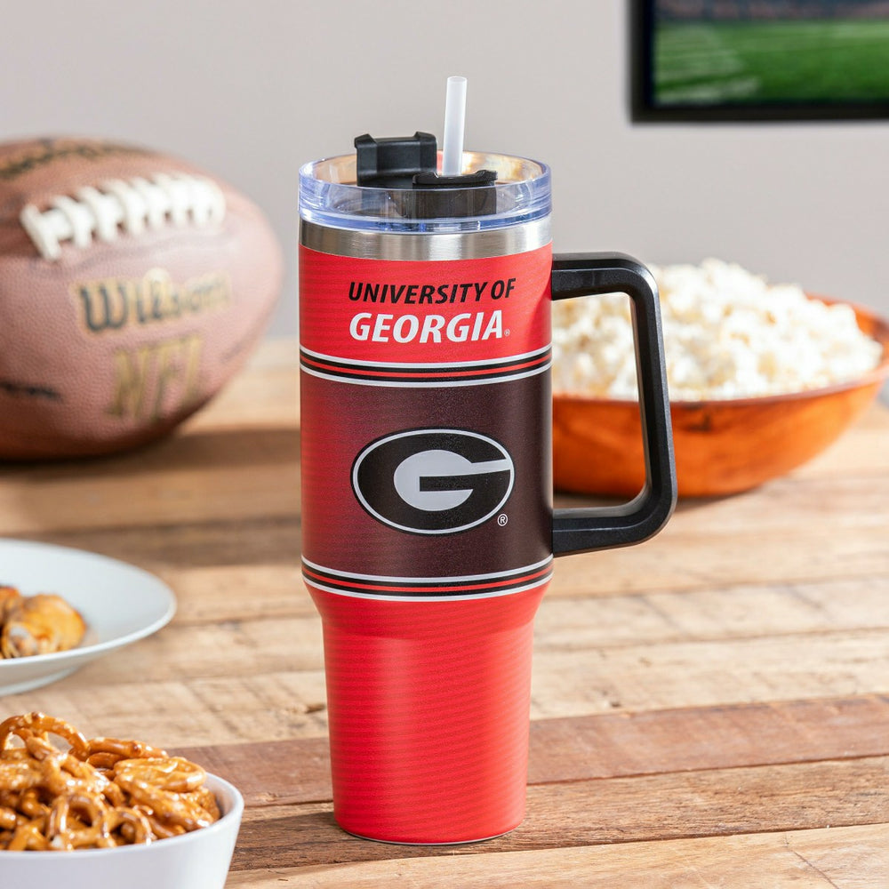 40oz Stainless Steel Canyon Cup w/ Straw, University of Georgia - Home Collegiate
