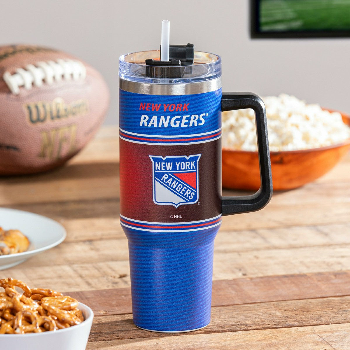 40oz Stainless Steel Canyon Cup w/ Straw, New York Rangers - Home NHL
