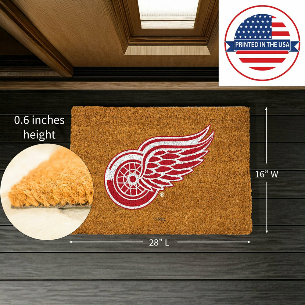 Coir Mat, 16"x28", Detroit Red Wings - NHL