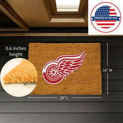 Coir Mat, 16"x28", Detroit Red Wings - NHL