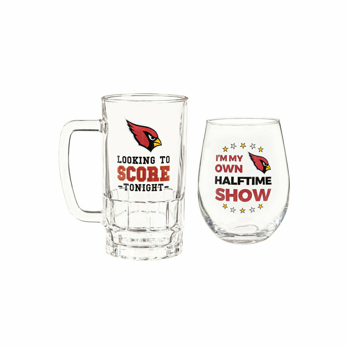 Arizona Cardinals, Stemless 17OZ Wine & Beer 16 OZ Gift Set - Home