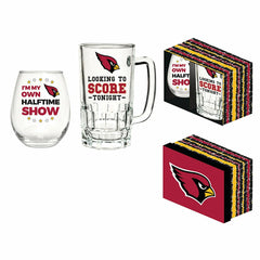 Arizona Cardinals, Stemless 17OZ Wine & Beer 16 OZ Gift Set - Home