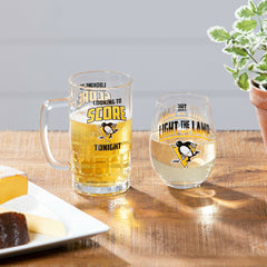Stemless 17OZ Glass & Tankard 16OZ Gift Set, Pittsburgh Penguins - Home NHL