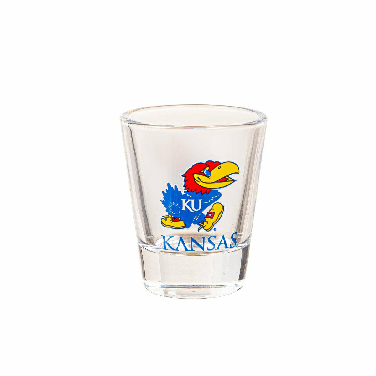 University of Kansas 4-Piece Ceramic and Glass 2oz. Shot Glass Set - Home Collegiate