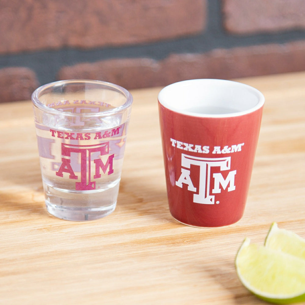 Texas A&M 4-Piece Ceramic and Glass 2oz. Shot Glass Set - Home Collegiate
