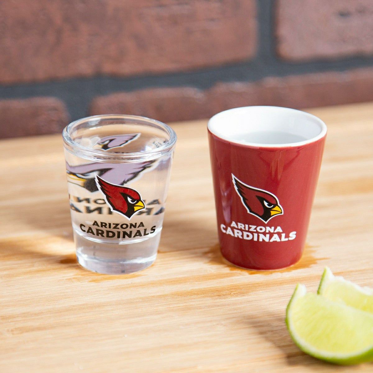 Arizona Cardinals 4-Piece Ceramic and Glass 2oz. Shot Glass Set - Home