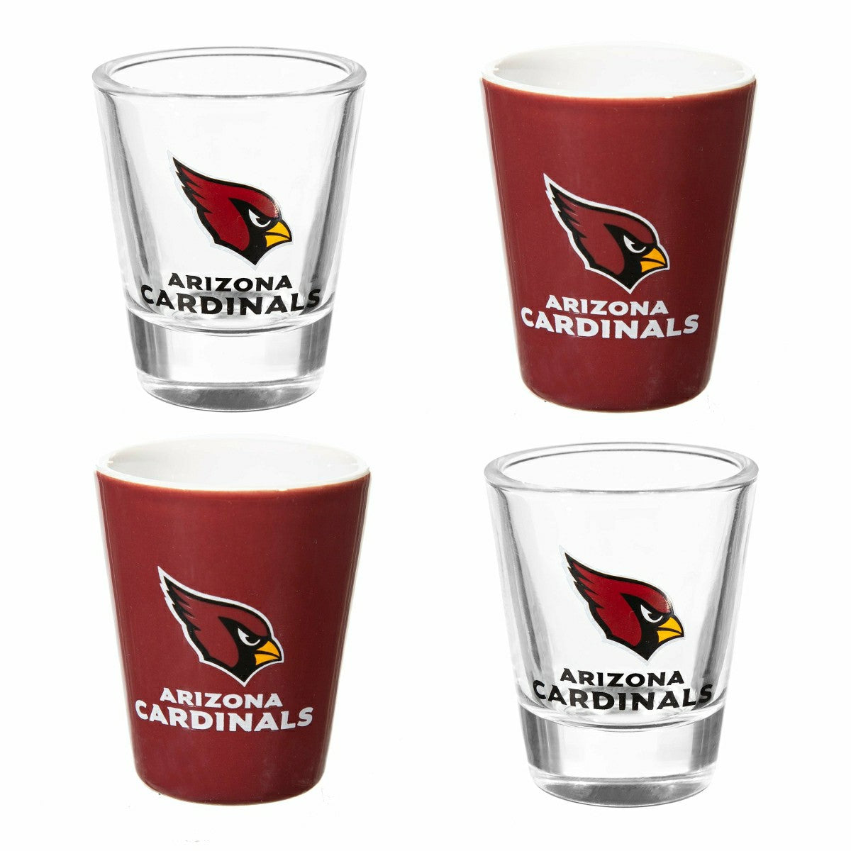 Arizona Cardinals 4-Piece Ceramic and Glass 2oz. Shot Glass Set - Home