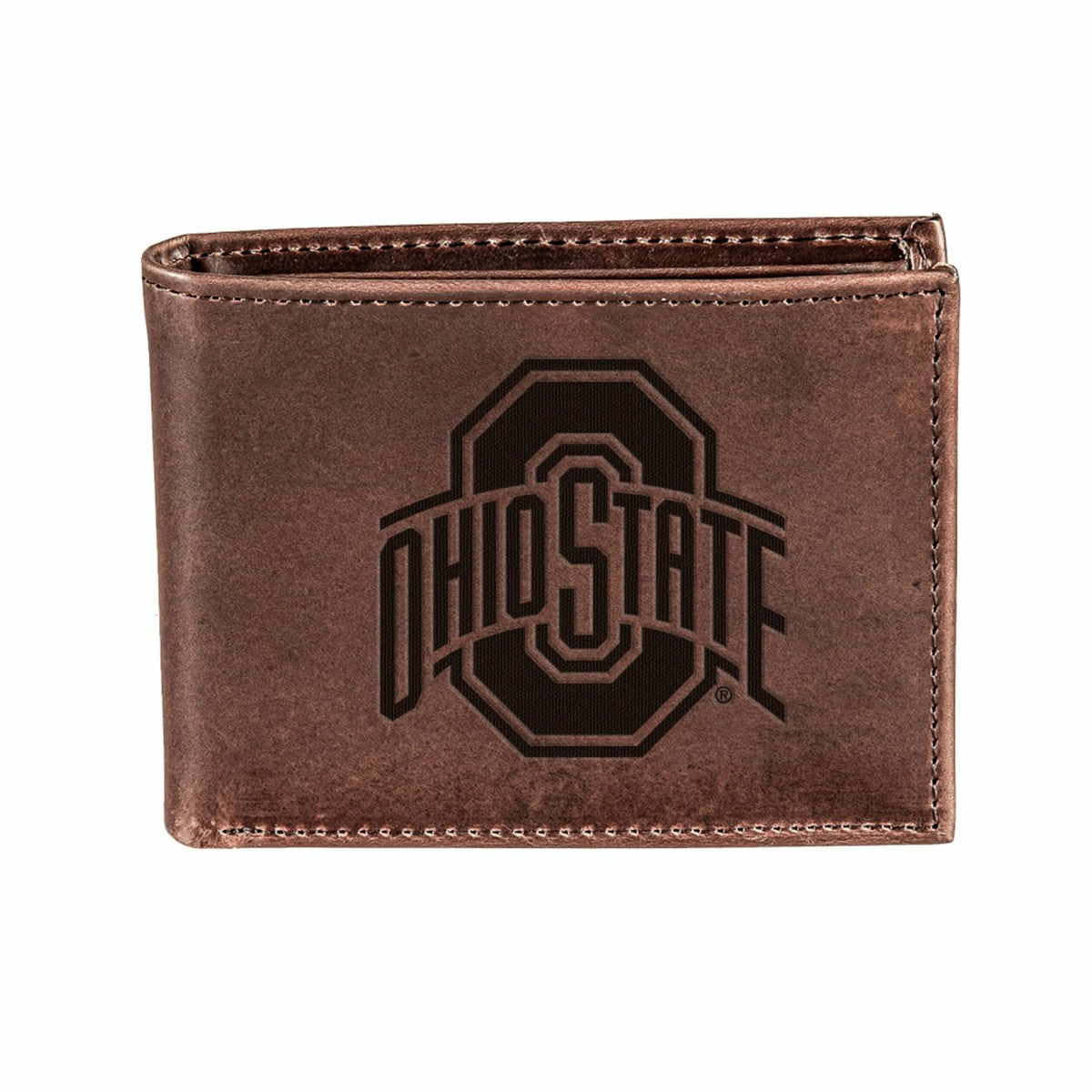 Ohio State, Bi-Fold Wallet, Brown, CH, 100% Genuine Leather - Home Collegiate
