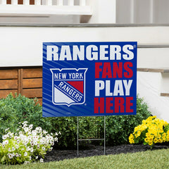 New York Rangers Coroplast Yard Sign "Fans Play Here" - NHL Home