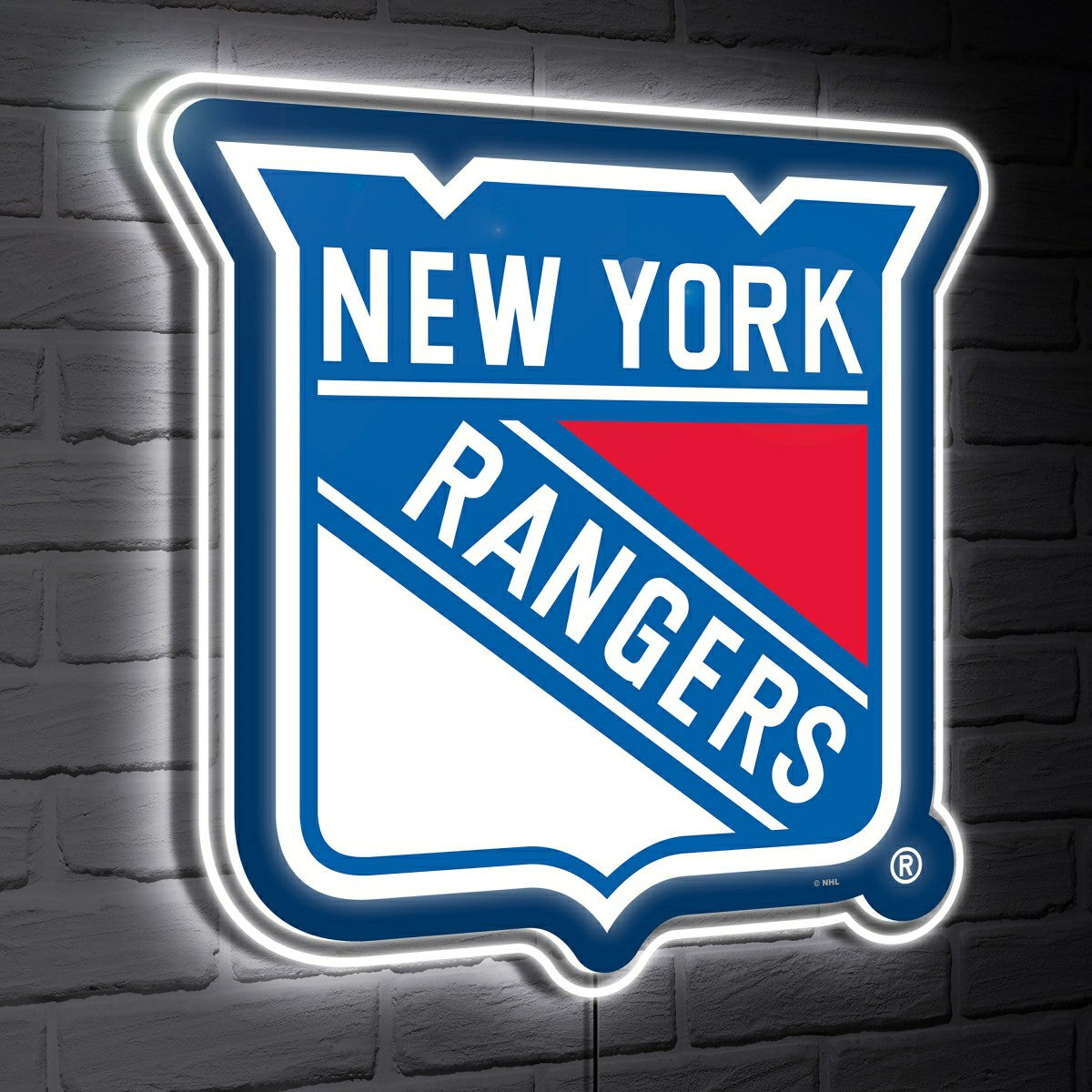 New York Rangers LED Wall Decor, Glazelite, Logo - NHL Home