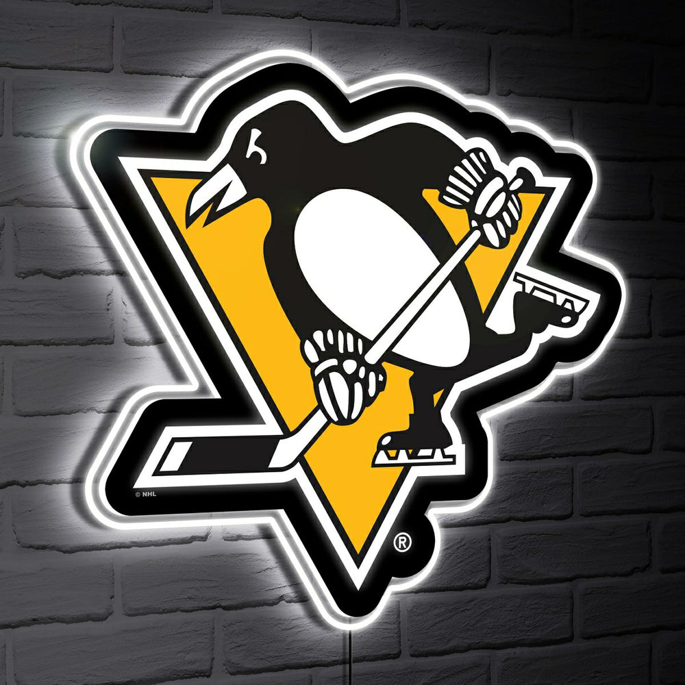 Pittsburgh Penguins LED Wall Decor, Glazelite, Logo - NHL Home