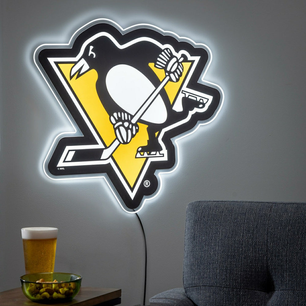 Pittsburgh Penguins LED Wall Decor, Glazelite, Logo - NHL Home
