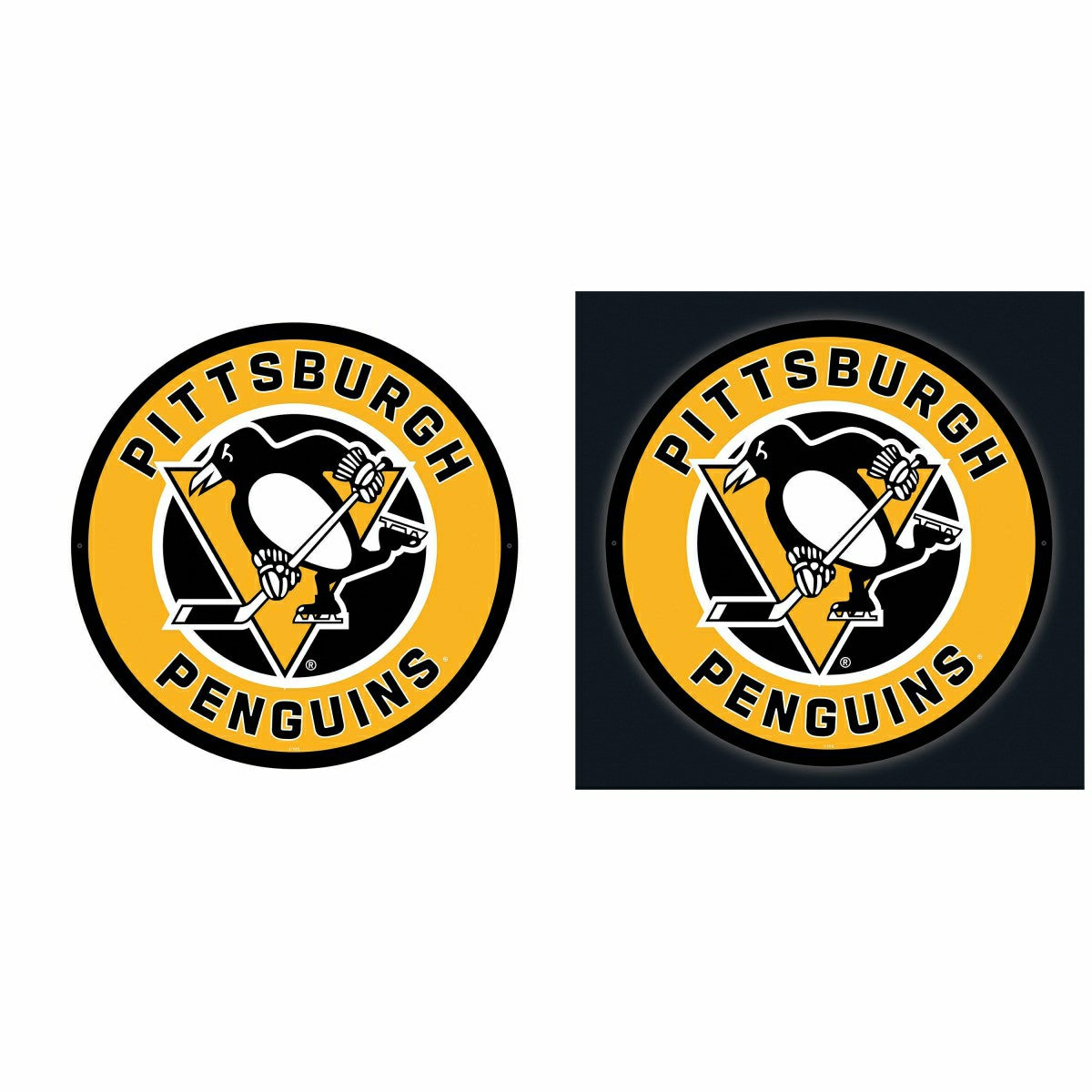 LED Wall Decor, Round, Pittsburgh Penguins - NHL Home