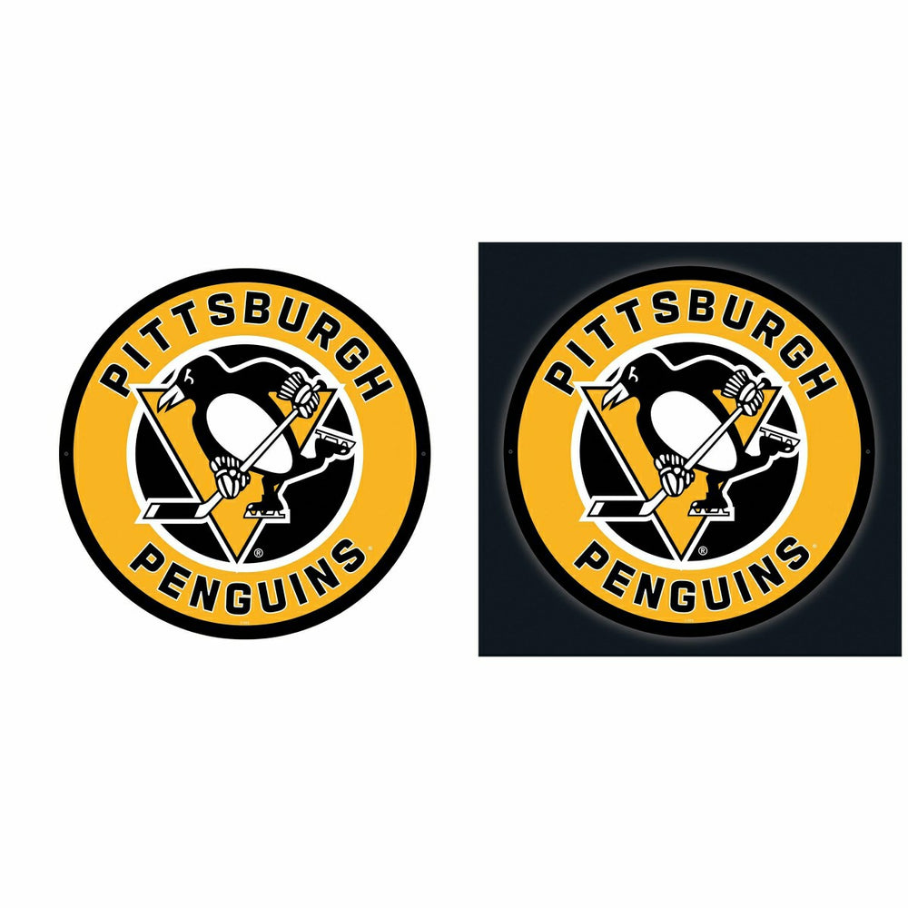 LED Wall Decor, Round, Pittsburgh Penguins - NHL Home