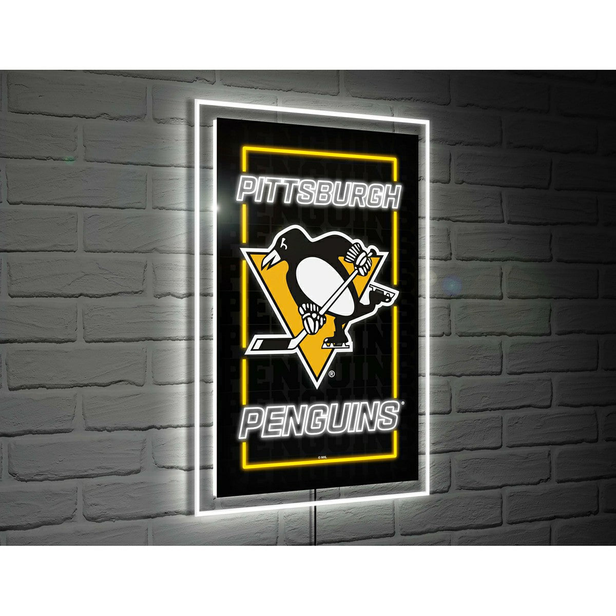 Pittsburgh Penguins Hockey Rectangle Neolite LED Decor - NHL Home