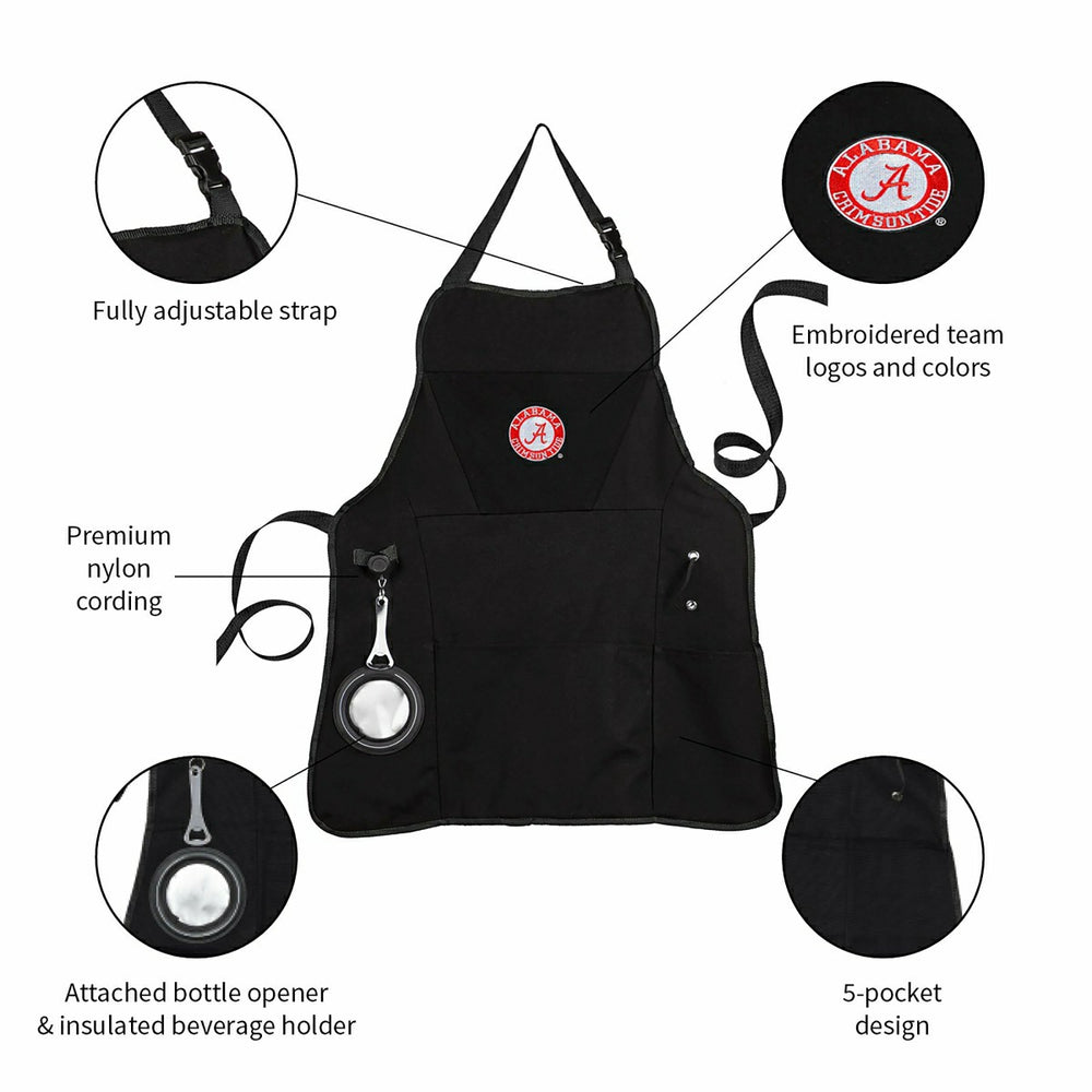 Grill Apron, Black, University of Alabama - Home Collegiate