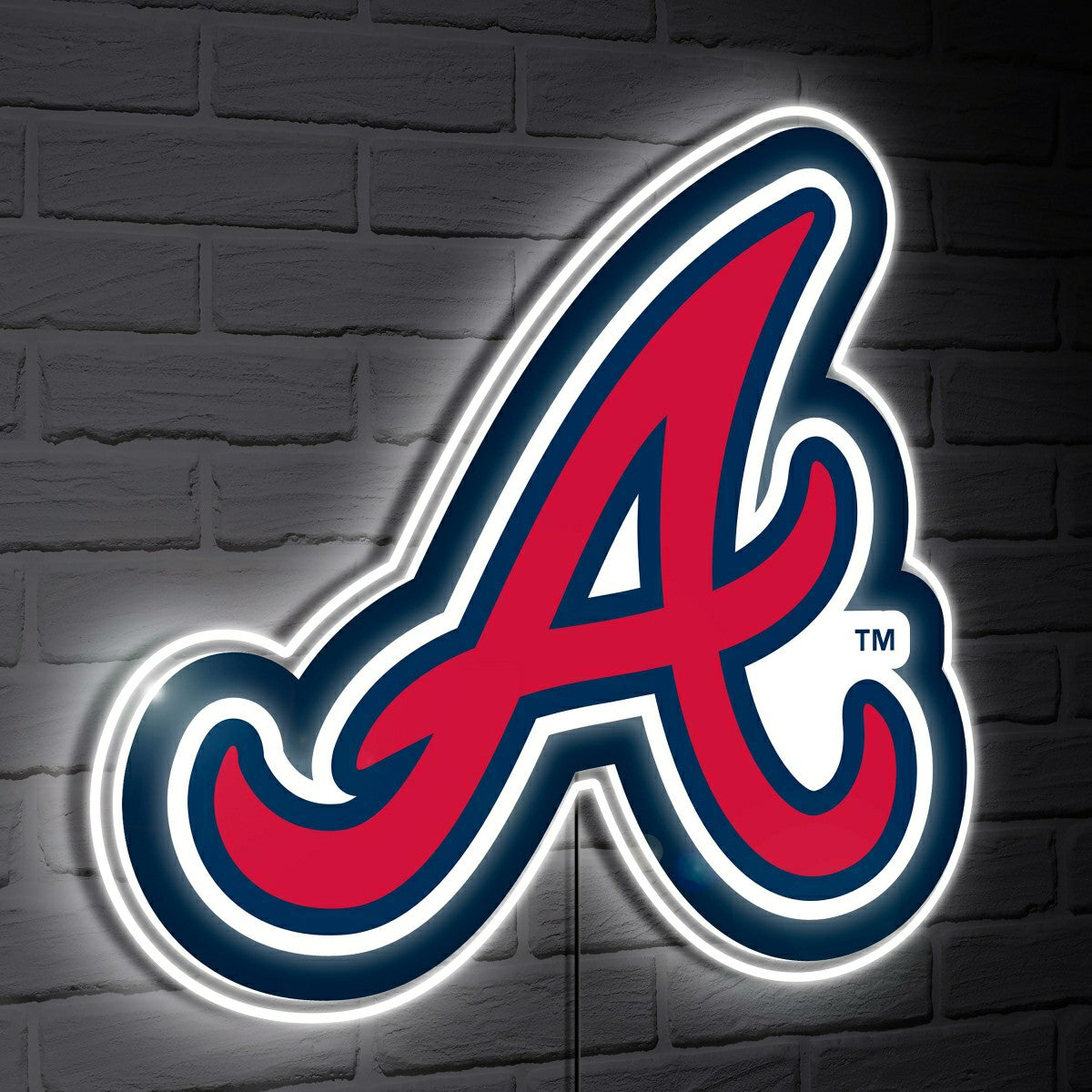 Atlanta Braves LED Wall Decor, Glazelite, Logo - MLB Home