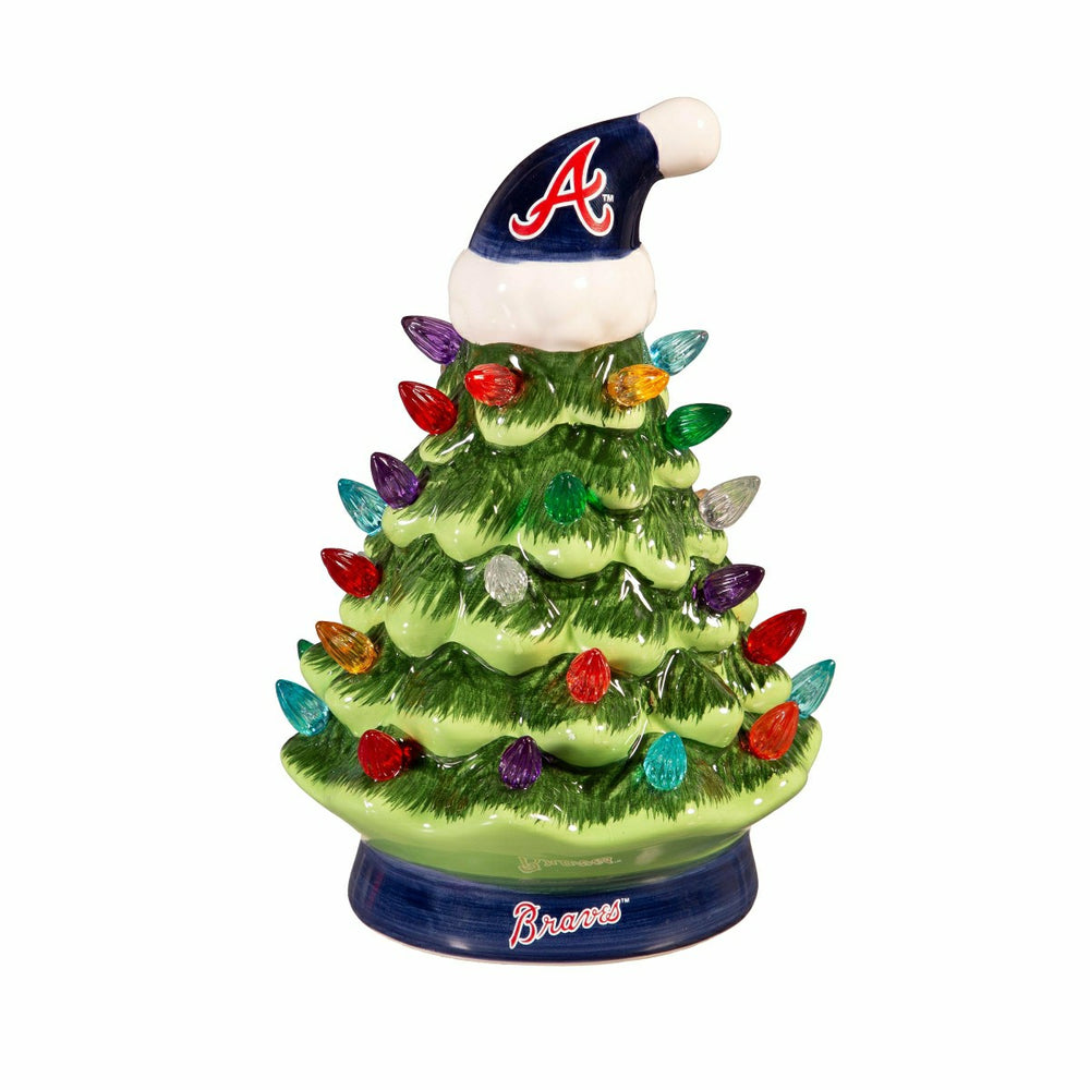 Atlanta Braves 8" LED Ceramic Christmas Tree - MLB Home