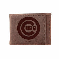 Chicago Cubs Front Pocket Wallet w/ RFID Blocking Brown - MLB Home