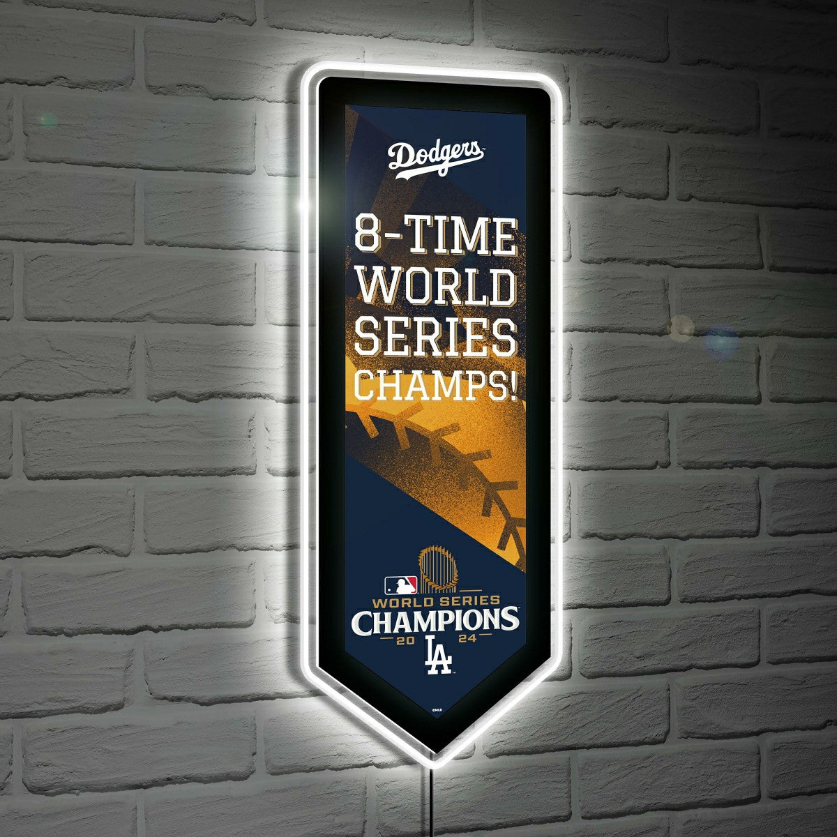 Los Angeles Dodgers LED Wall Decor, Pennant, World Series Champions 20 - MLB