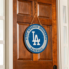 Los Angeles Dodgers Round Door Décor with Hanging Rope, 18x18 - MLB Home
