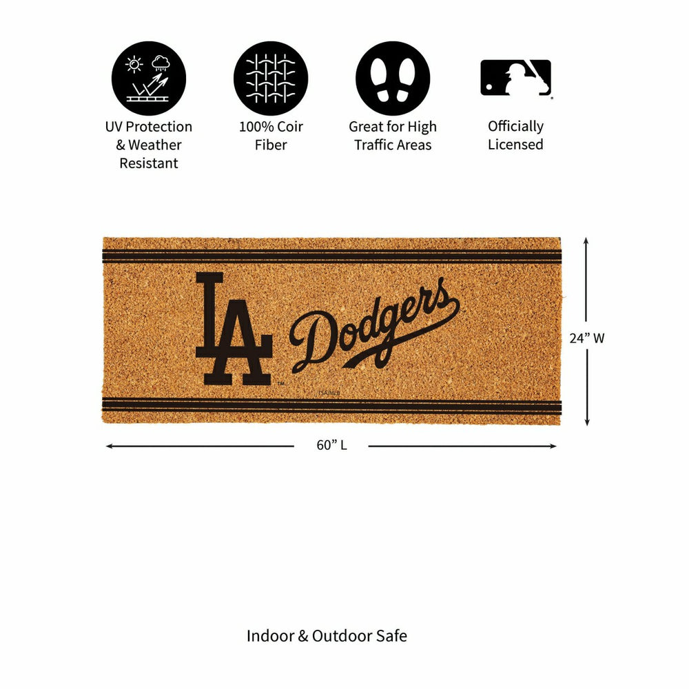 Los Angeles Dodgers Extra Large One Color Coir Mat, 60"x24" - MLB