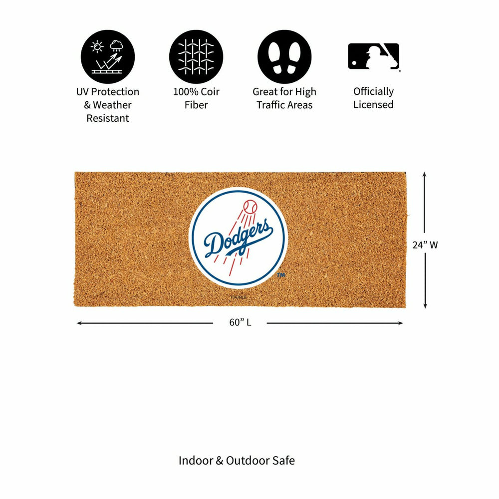 Los Angeles Dodgers Extra Large Full Color Coir Mat, 60"x24" - MLB