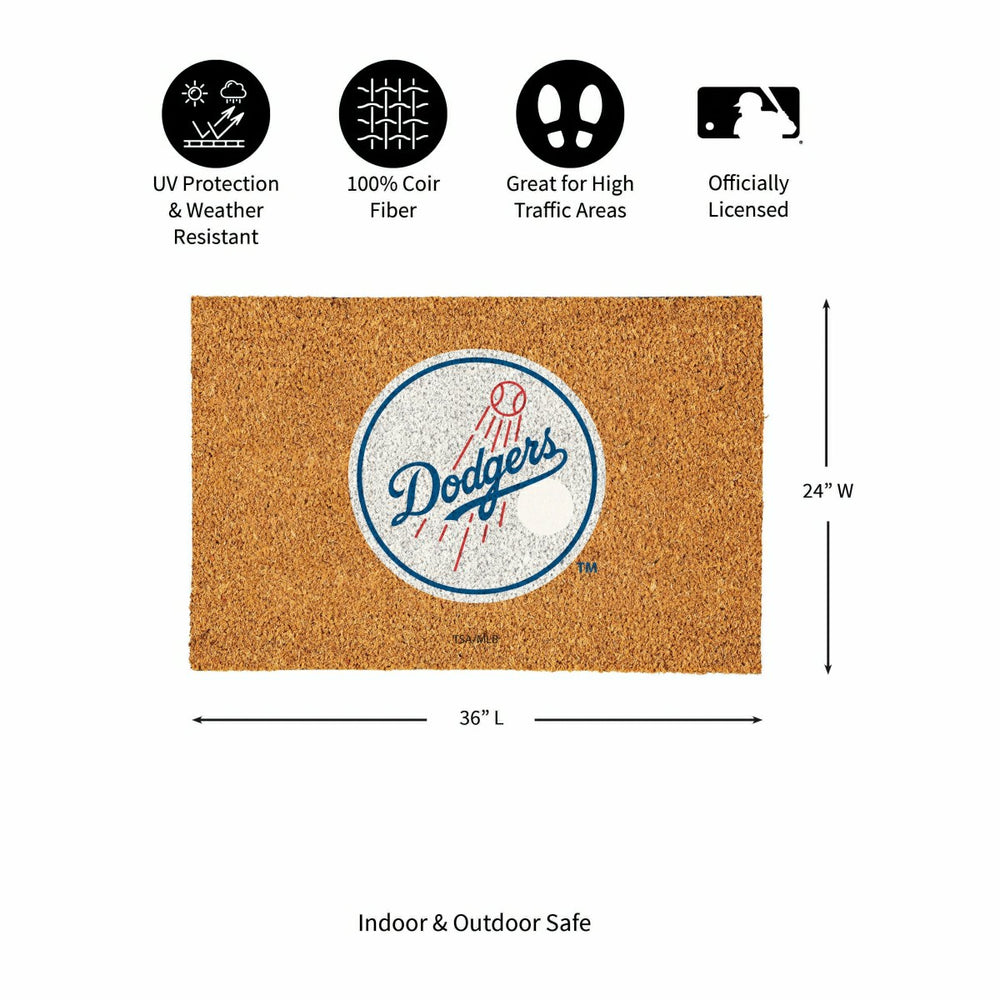 Los Angeles Dodgers Large Full Color Coir Mat, 36"x24" - MLB