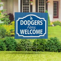 Los Angeles Dodgers Coroplast Yard Sign, "Fans Welcome" - MLB Home