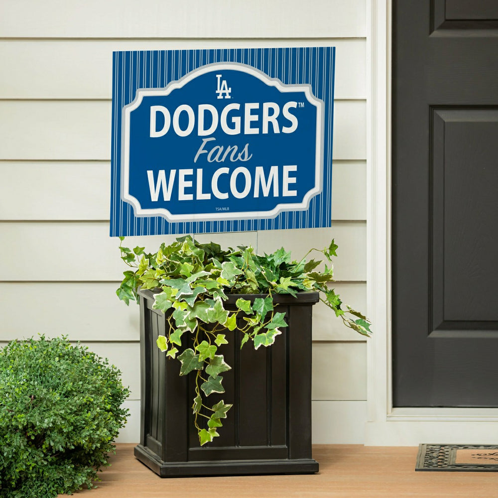 Los Angeles Dodgers Coroplast Yard Sign, "Fans Welcome" - MLB Home