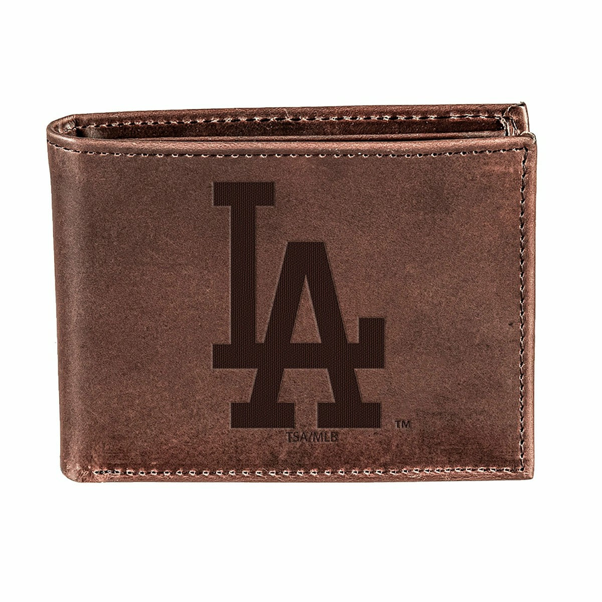 Los Angeles Dodgers Bi-Fold Wallet Brown 100% Genuine Leather - MLB Home