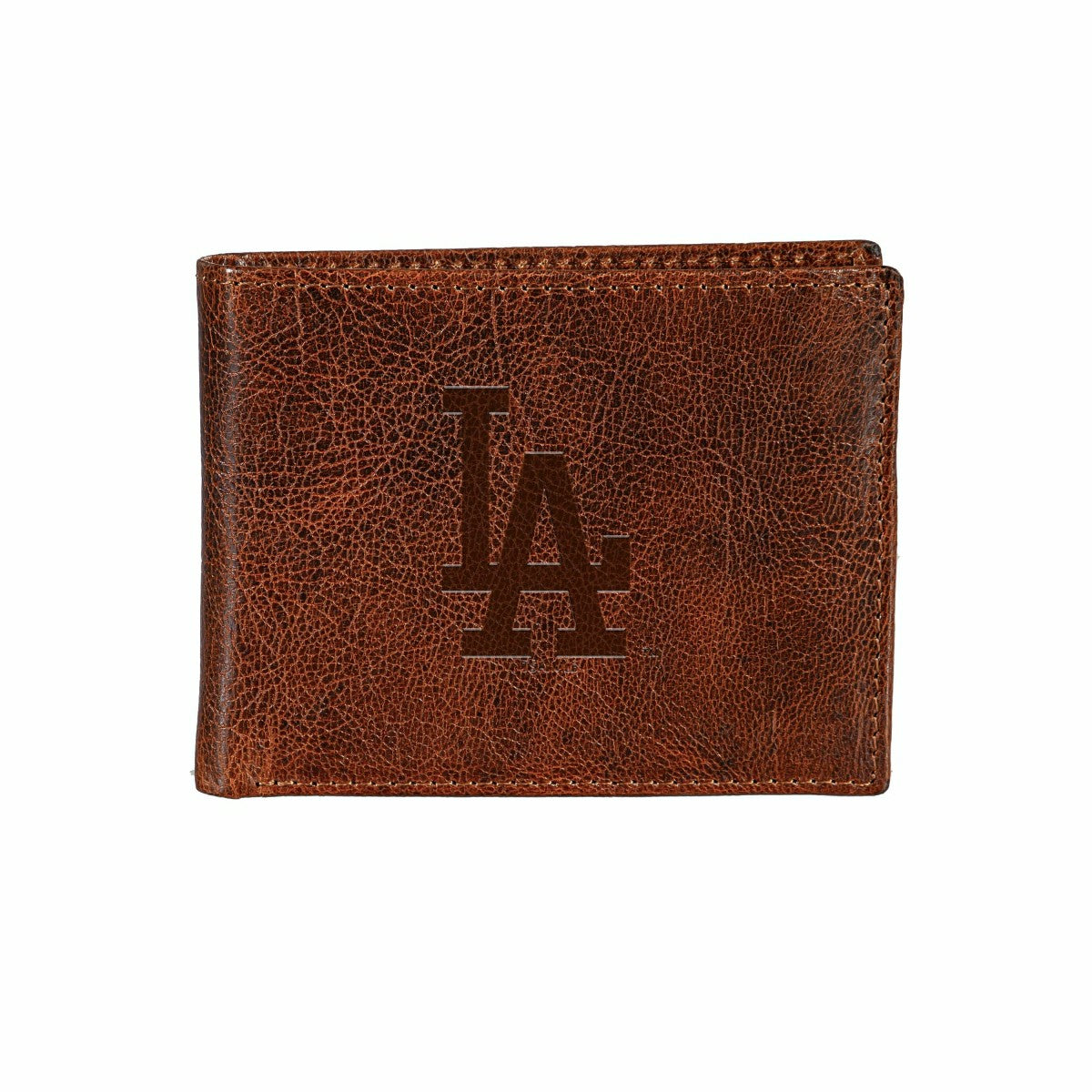 Los Angeles Dodgers, Embossed 100% Genuine Tumbled Leather Passcase Bi - MLB Home
