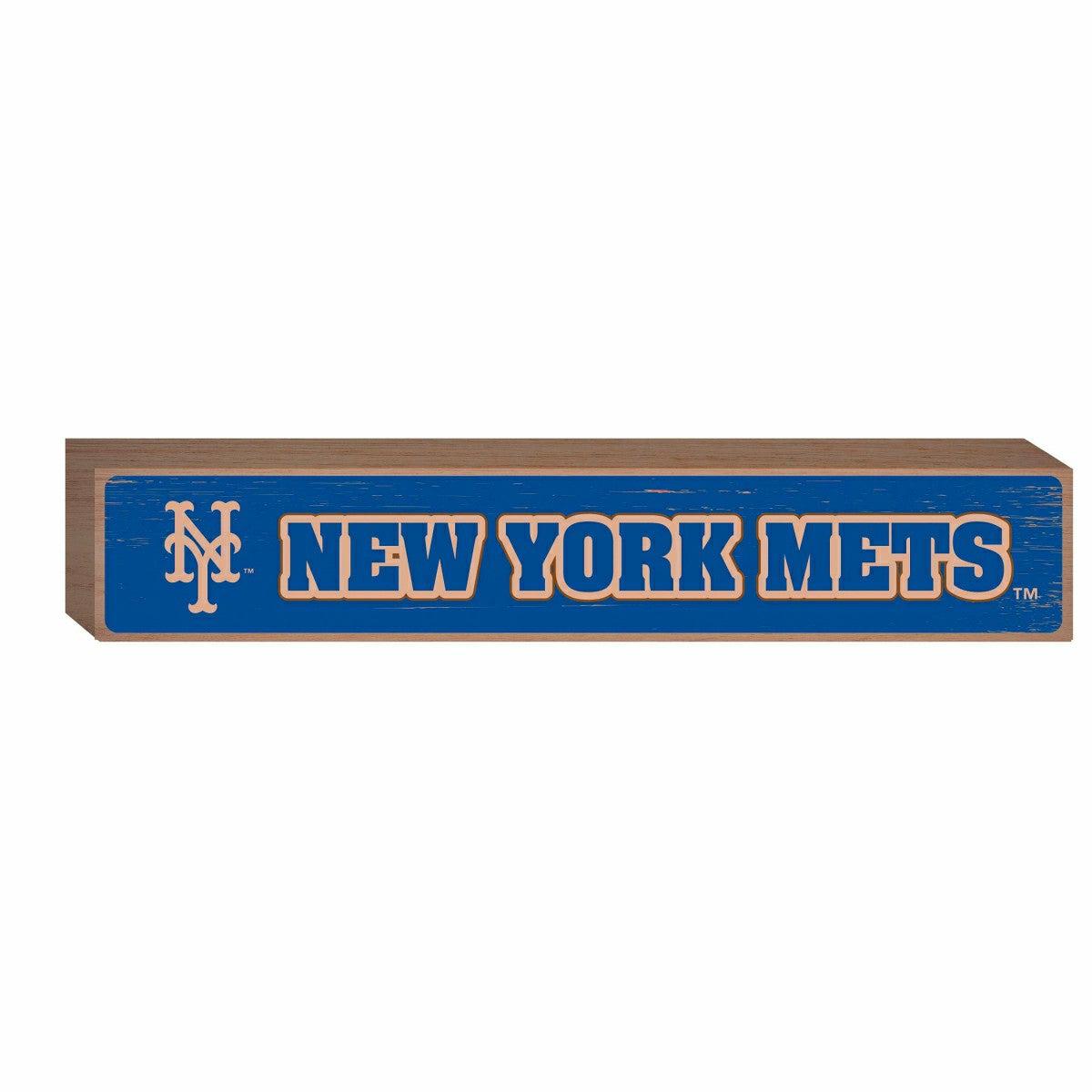 New York Mets Engraved Wood Sign, 3.5" x 18" - MLB Home