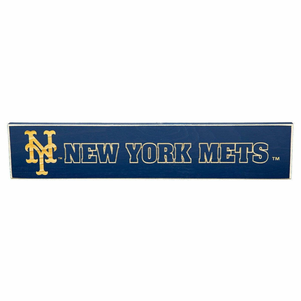 New York Mets Engraved Wood Sign, 3.5" x 18" - MLB Home